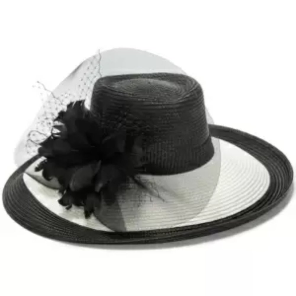 Two-Tone Wide Brim Elegant Hat